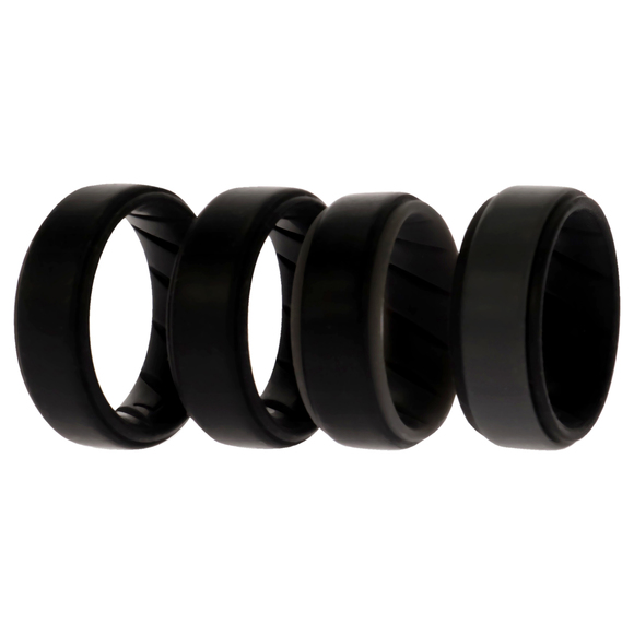 ROQ | Accessories | Silicone Wedding Br Step Ring Set Black By Roq For ...